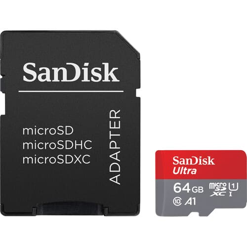 SanDisk Ultra Micro SDXC Card with SD Adapter, 64GB, A1, Class 10, Read: 140MB/s, / 619659200862 - Proflash